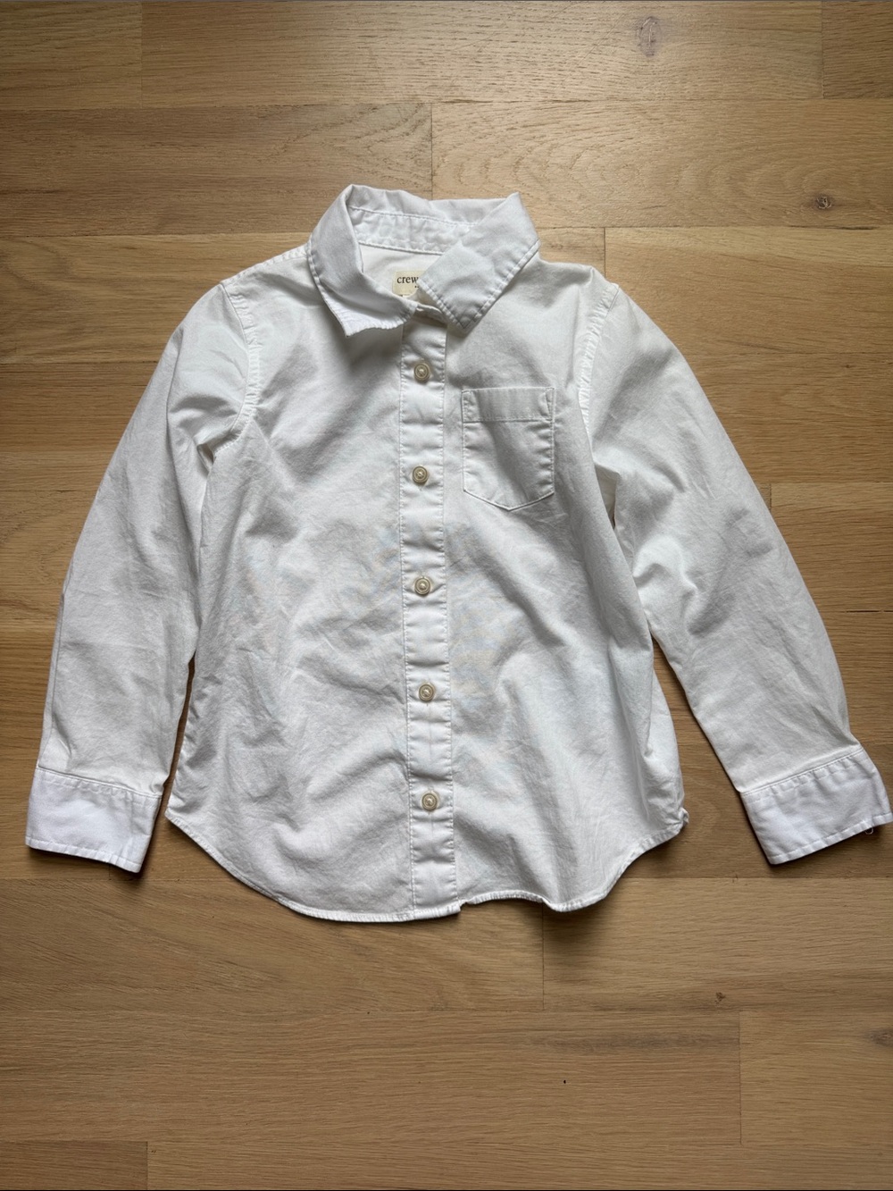 Girls’ Long Sleeve White Collar Button Up Shirt - Size 4-5